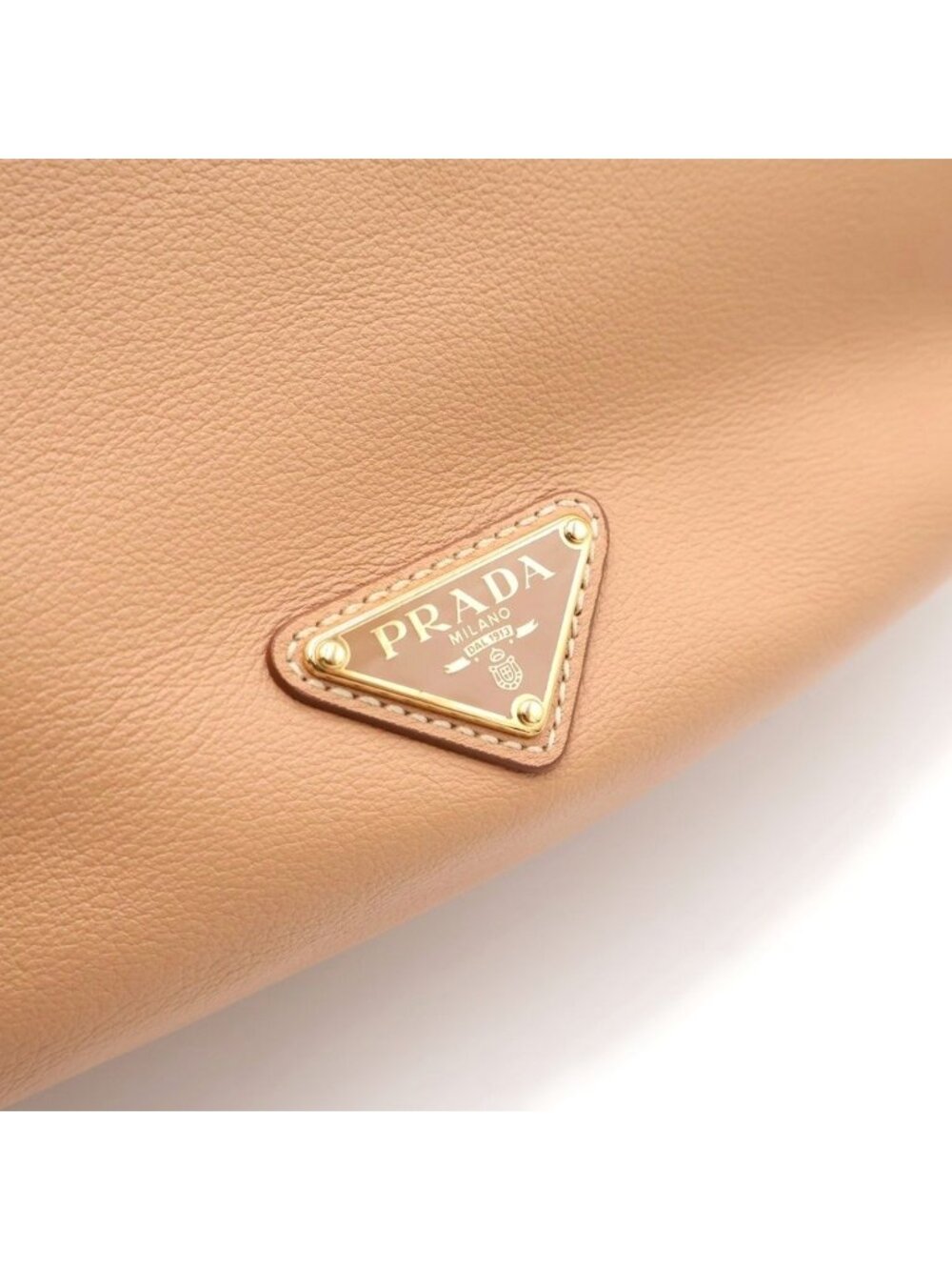 Prada Demil Large Cross Belt Bag Beige Leather Gold - Picture 6 of 6